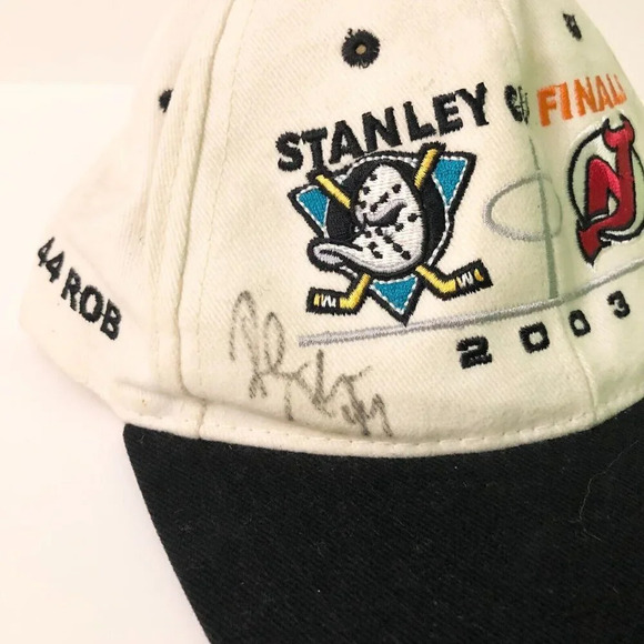 2003 Mighty Ducks New Jersey Devils Stanley  Cup Finals Cap Niedermayer Signed - Picture 3 of 16
